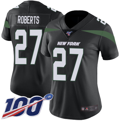 New York Jets Limited Black Women Darryl Roberts Alternate Jersey NFL Football #27 100th Season Vapor Untouchable->women nfl jersey->Women Jersey